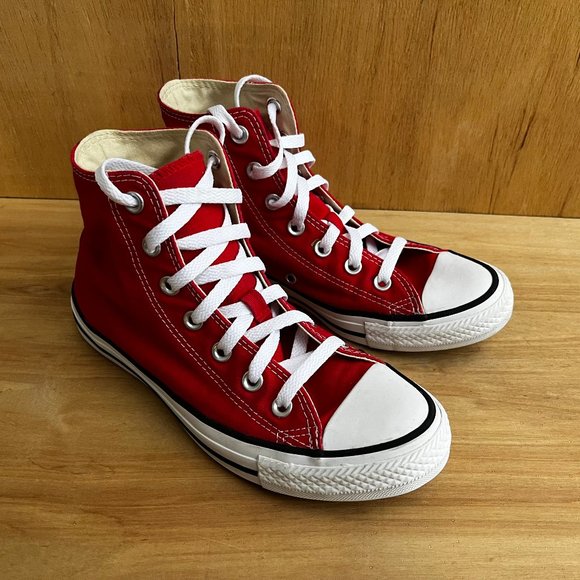 Converse Women's Red High-Top Sneakers - Picture 1 of 8